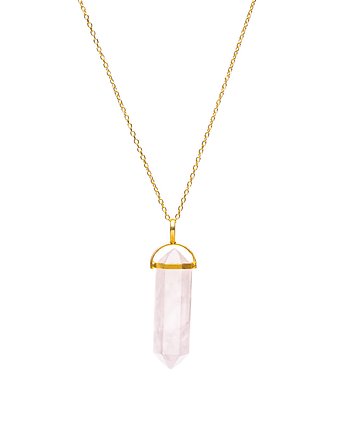 Naszyjnik kwarc różowy srebro 925 pozłacane, Coccola JEWELLERY