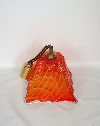 Szklana lampa wisząca, lata 70, Relikt design