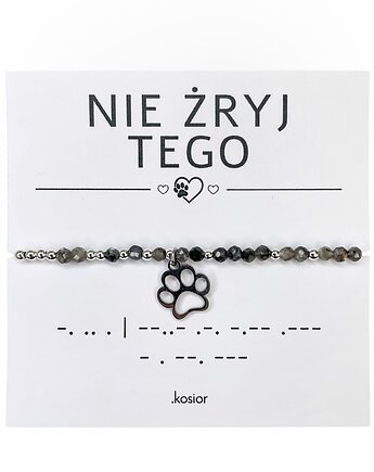 Bransoletka z kamieni naturalnych Labradoyt, Hematyt, 10% na zwierzaki, karolina kosior