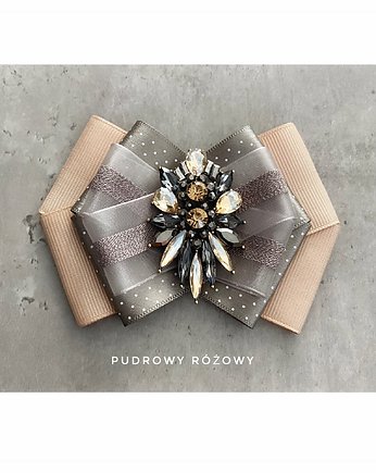 Brosza  z Kolekcji Champagne z kryształami, Pudrowy Różowy