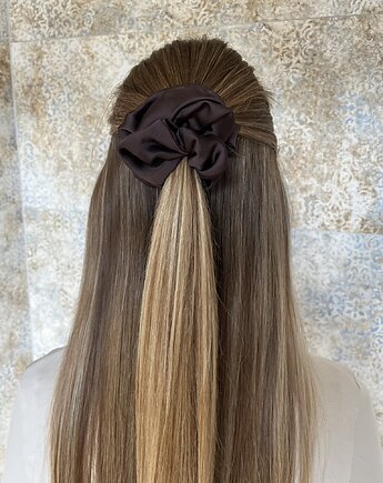 Gumka scrunchie 100% wiskoza brąz, Tiny Stone