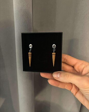 Kolczyki drewniane Whisky, Jędzior Jewellery