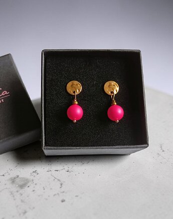Swarovski neon pearls : neon pink : drobne sztyfty, kaktusia