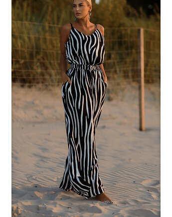 CS - Komplet spodnie top zebra czarno-biała, CS