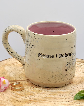 Kamionkowy Kubek 250 ml "Piękna i Dobra", Dwa Wypały