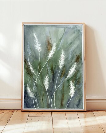 Oryginalna akwarela. Trawy  A4, Malgorzata Domanska