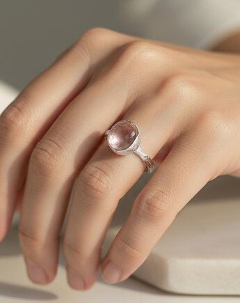 Pierścionek z Kryształem Górskim, TulipBIJOU