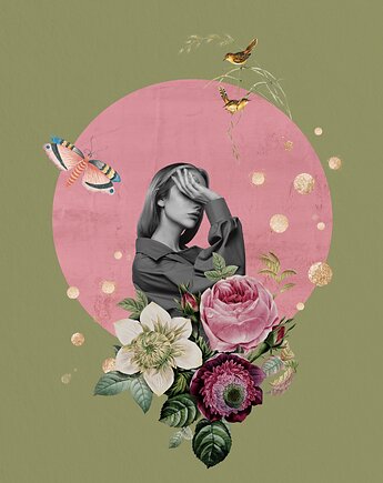 Plakat Kolaż Powiew Wiosny, Pracownia RetroBotanica