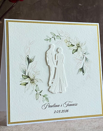 Kartka ślubna w ozdobnej kopercie, W 65c, Anna Art and Crafts