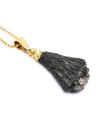 Colare Czarny Kyanit złoto, Brazi Druse Jewelry