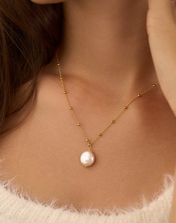 Naszyjnik kulkowy perła naturalna słodkowodna - srebro 925 pozłacane, Coccola JEWELLERY