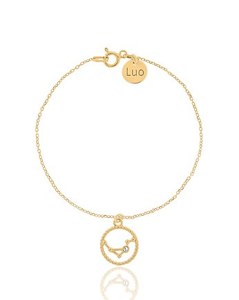 Bransoletka srebrna pozłacana ze znakiem zodiaku, LUO