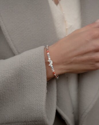 Bransoletka z Księżycem i Kwarcem Różowym