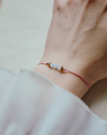 Akwamaryn na jedwabiu, bransoletka, Okruszek Biżuteria