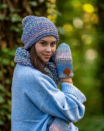 Czapka MERINO 100% Neverland Pastele + podszewka BAWEŁNA, Brain Inside