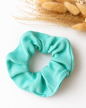 Frotka scrunchie z prążkowanej dzianiny - miętowy, Moni Made of Natural Individuality