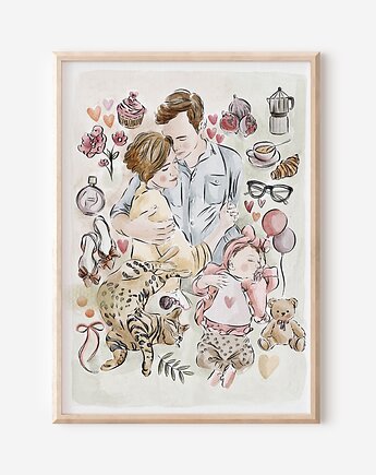 PORTRET RODZINNY - plakat personalizowany, Mint In Paper