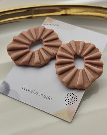 Kolczyki faktura mocca mouse, Waszkamade