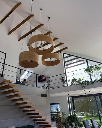 Lampa wisząca LEEA LUZ 80 cm. Klosz fornir dąb. Ręczne wykonanie>, LEEA lamps