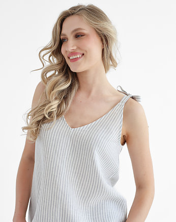 Lniany Top MEADOW GRAY STRIPES, so linen!