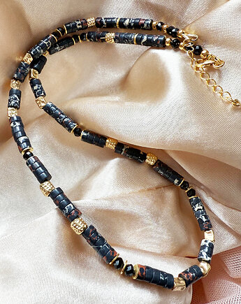 Nuit Doree- Ręcznie wykonany, naszyjnik jaspis, Anemon Atelier