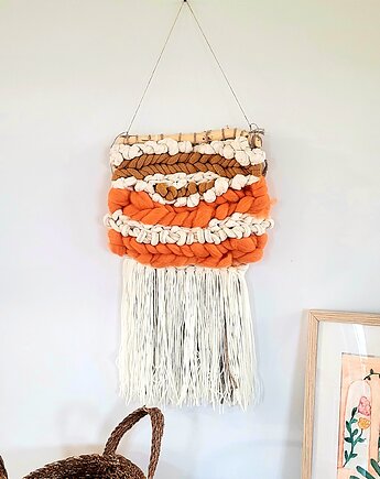 Ręcznie tkana dekoracja ścienna "Złota Godzina", Woven Wonders Studio