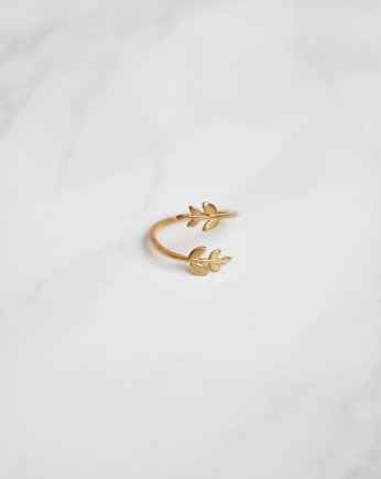 Raw Brass Leaves Ring, Le Boho Bleu