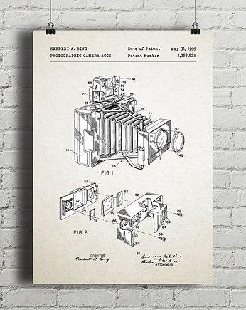 Aparat - patent - plakat vintage, minimalmill
