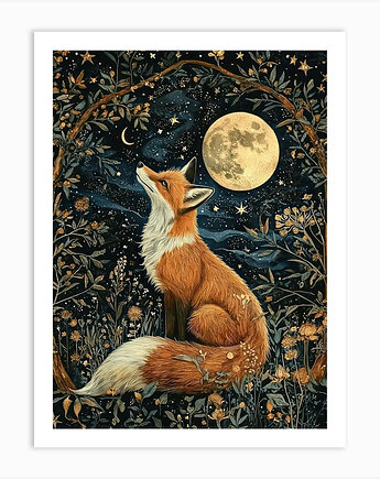 Plakat Nocny Lis pod Księżycem, Harvest Maison