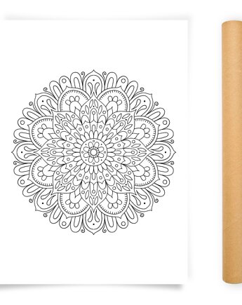 Plakat do Kolorowania Mandala 50x70cm, Anna Grunduls Design