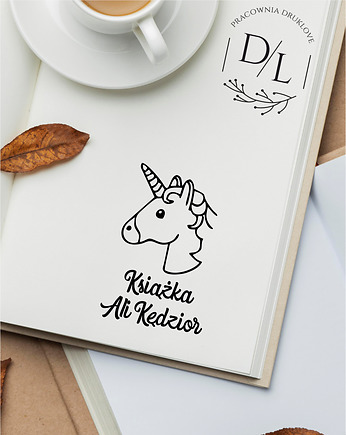 Stempel Ex Libris Exlibris personalizowany Jednorożec, DrukLove