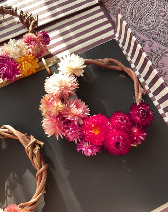 Wianek z suszonymi kwiatami - MIDI, Suszony & Co.