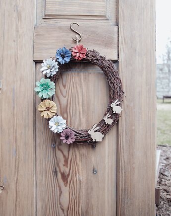 Wianek wiosenny - wielkanocny / eko / Kwaity z szyszek DOSTĘPNY od ręki, manufaktura_wadoshka