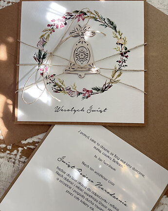 Wyjątkowa ręcznie robiona kartka świąteczna na Boże Narodzenie, sorte