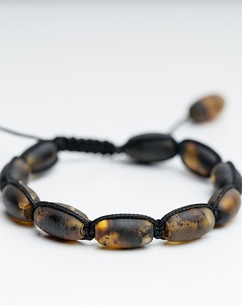 Bransoletka męska z bursztynu bałtyckiego makrama, AmberMal