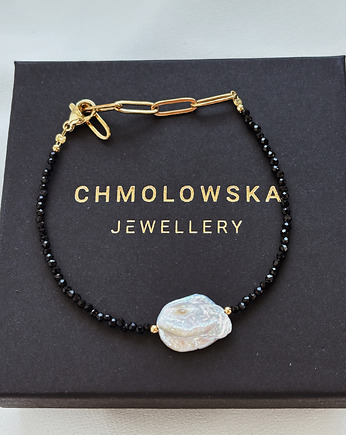 Bransoletka damska Onyks z Perłą, Chmolowska Jewellery