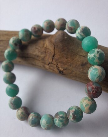 Bransoletka jaspis cesarski matowy, cynamonn