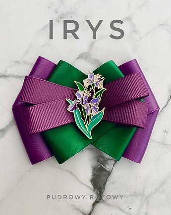 Brosza z kolekcji IRYS z wiosennym kwiatem Irysa, Pudrowy Różowy