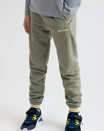 Spodnie dresowe bawełniane w kolorze khaki, Crisscross