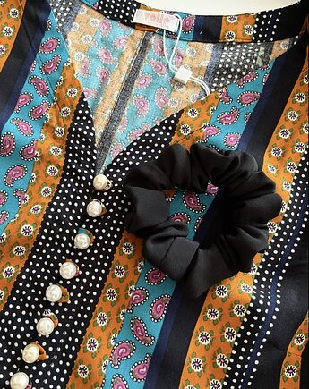 Jedwabna czarna gumka do włosów Black Silk, Volie Line