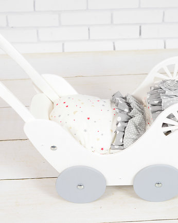 Wózek dla lalek Drewniany Pościel EKO, LalaShop