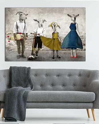 Obraz - Kozłowscy- Kozia rodzina 120x80., LUdesign gallery