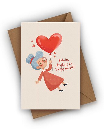 Kartka na Dzień Babci- Babciu! Dziękuję za Twoją miłość!, Czarna Owca Karteczki