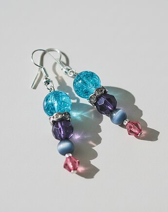 Kolorowe kolczyki sople z koralików, All My Jewelry