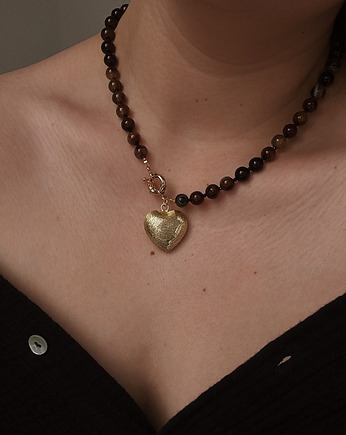 Naszyjnik Agat i Onyks Serce, Chmolowska Jewellery