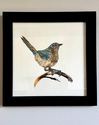 Ręcznie malowany obrazek "Ptak na gałęzi", ReinerArt