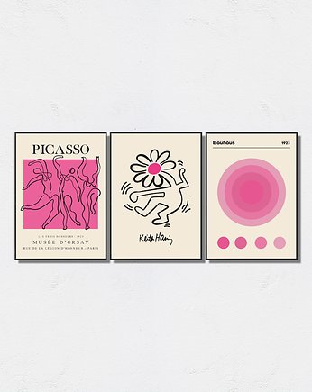 Zestaw plakatów inspiracja Picasso-Haring-Bauhaus, Pas De LArt