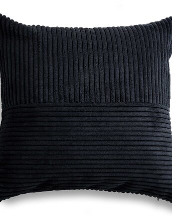Cord Slim czarna poduszka dekoracyjna 45x45, Poduszkowcy