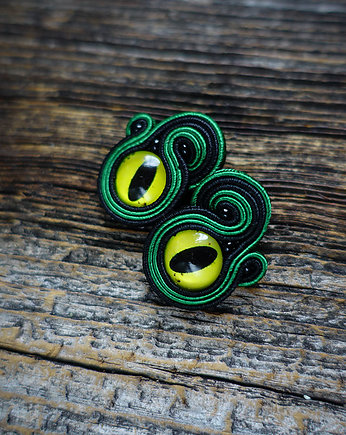 Smocze oczy- kolczyki soutache, Mró Soutache