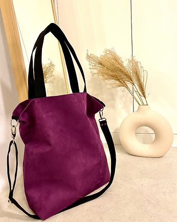 Torba hobo XXL - fiolet, brąz, PRACOWNIA 166
